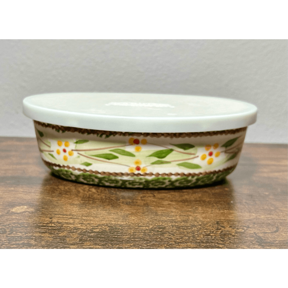 QVC Temp-tations by Tara Old World Green Oval Baker (7”) w/ lid